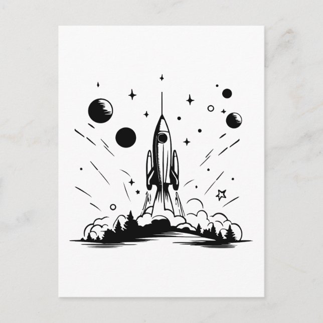 Cartão Postal presente perfeito para crianças fãs do espaço (Frente)