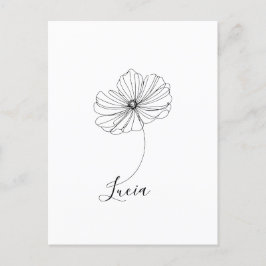 Cartão Postal Presente Personalizado da Flor de Nascimento Cosmo