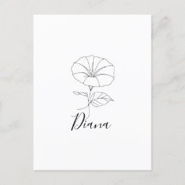 Cartão Postal Presente Personalizado da Flor de Nascimento Morni