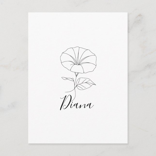 Cartão Postal Presente Personalizado da Flor de Nascimento Morni (Frente)