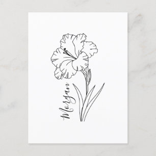 Cartão Postal Presente Personalizado de Flor de Nascimento Gladi