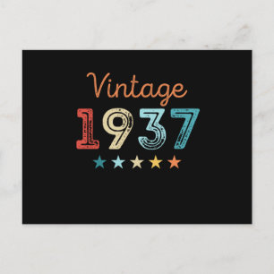 Cartão Postal Presente Retro Aniversário de 90 anos Vintage 1937