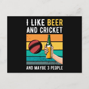 Cartão Postal Presente Retro Críquete e Cerveja