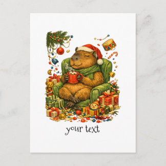 Cartão Postal Presente Retro de Cacau Quente Natal Caos de Capiv