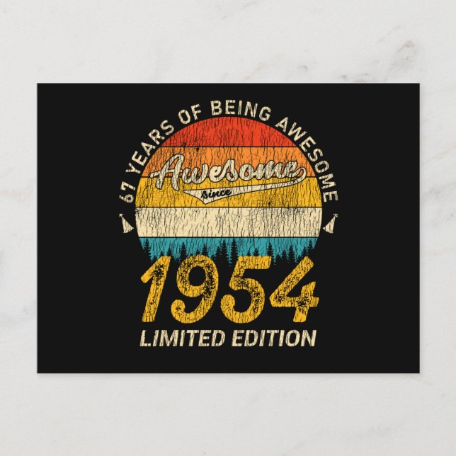 Cartão Postal Presente Retro Incrível de 71 Anos de Idade para A (Frente)