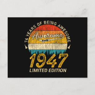 Cartão Postal Presente Retro Incrível de 78 Anos de Idade para A