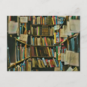 Cartão Postal Presente vintage para amantes de livros