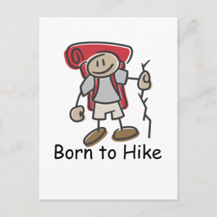 Cartão Postal Presentes Born to Hike.