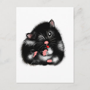 Cartão Postal Presentes brancos e engraçadinhos de hamster pret