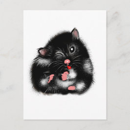 Cartão Postal Presentes brancos e engraçadinhos de hamster preto