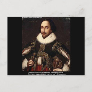 Cartão Postal Presentes com Citação de Amor de Shakespeare "Boa