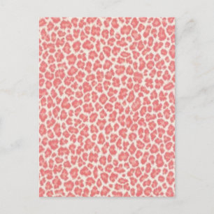 Cartão Postal Presentes com Estampa de Leopardo Rosa e Creme