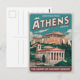 Cartão Postal Presentes da capital vintage Atenas Grécia
