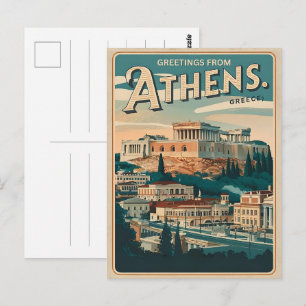 Cartão Postal Presentes da capital vintage Atenas Grécia