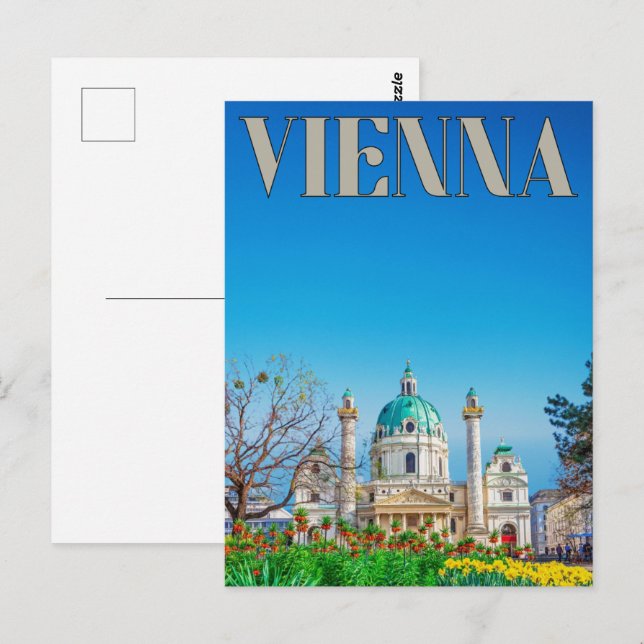 Cartão Postal Presentes da cidade retrô de Viena Áustria panoram (Frente/Verso)
