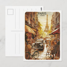 Presentes da Torre Effiel vintage noturno de Paris