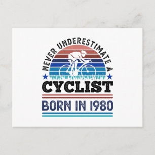 Cartão Postal Presentes de 40º aniversário de Ciclista nascido e