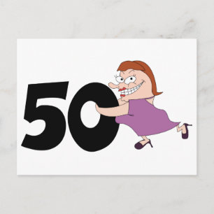 Cartão Postal Presentes de 50 anos - aniversário engraçado de de