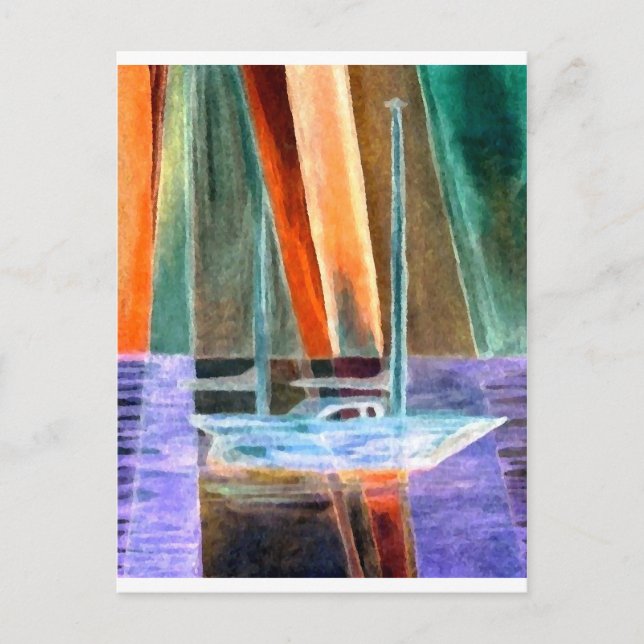Cartão Postal Presentes de Abstrato de vela à vela intangíveis (Frente)