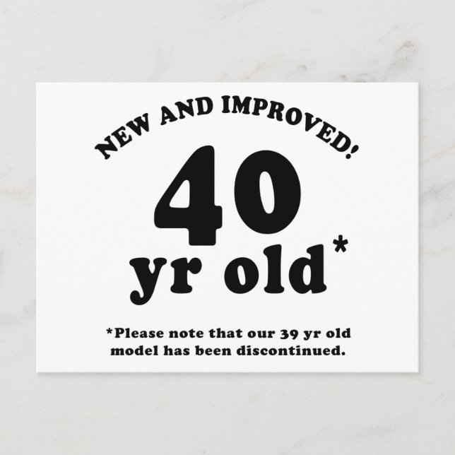 Cartão Postal Presentes de aniversário de 40 anos (Frente)