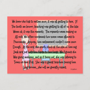 Cartão Postal Presentes de Arte da História de Retirada de Profe