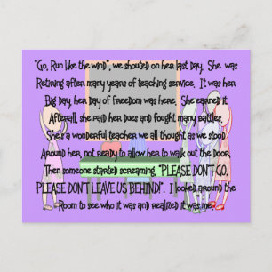 Cartão Postal Presentes de Arte da História "Não Ir" Retirada do