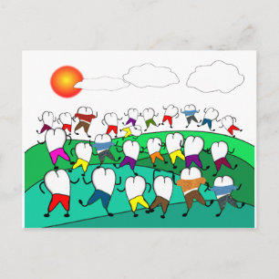 Cartão Postal Presentes de Arte Dental Whimsical