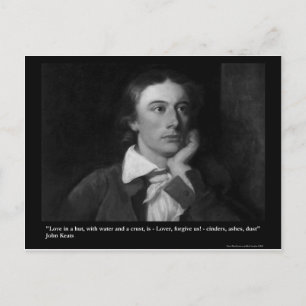 Cartão Postal Presentes de Citação de Amor de Keats Camisetas Et