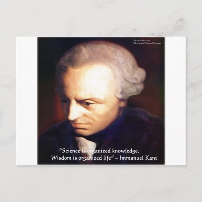 Cartão Postal Presentes De Cotação De Conhecimento Immanuel Kant (Frente)