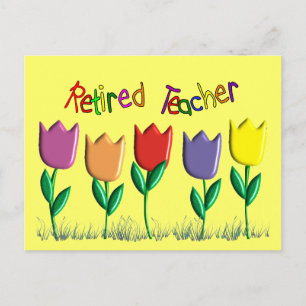 Cartão Postal Presentes de Design do professor aposentado Tulips