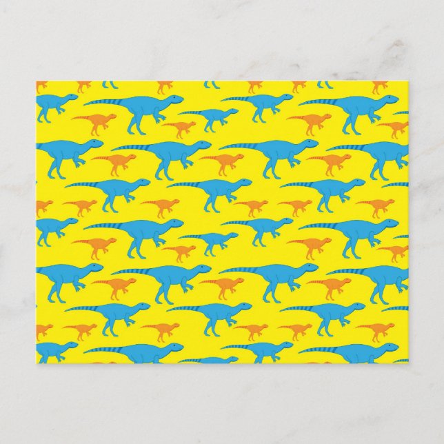 Cartão Postal Presentes de Designs de Dinossauro Laranja Amarelo (Frente)