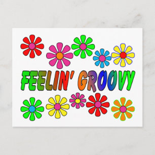 Cartão Postal Presentes de "Feelin' Groovy" da Vintage em 1970
