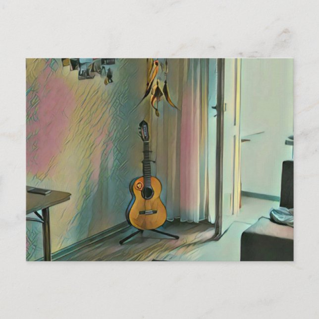 Cartão Postal Presentes de guitarra para ela (Frente)