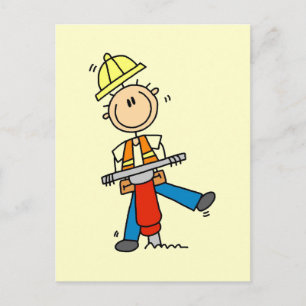 Cartão Postal Presentes de Operário da Construção com Martelo Pe
