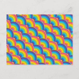 Cartão Postal Presentes de Padrão do Arco-Íris Repetidos Color