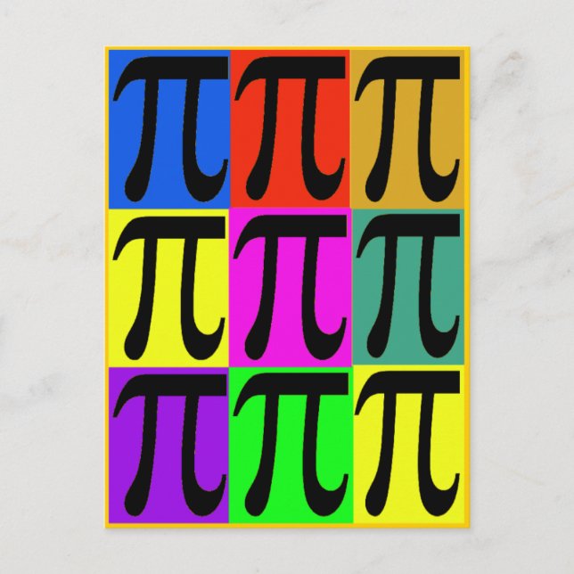 Cartão Postal Presentes de POpart de Pi Day (Frente)