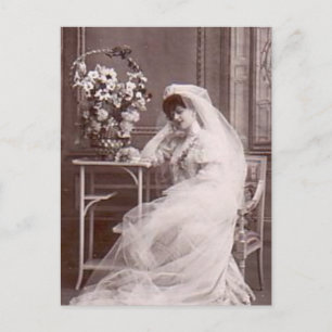 Cartão Postal Presentes de retrato de noiva antigos charmosos vi