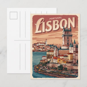 Cartão Postal Presentes de viagem castelo de água vintage lisboa