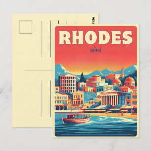 Cartão Postal Presentes de viagem de férias na cidade retrô de R