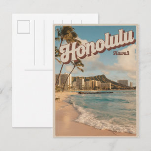 Cartão Postal Presentes de viagem para praia tropical de Honulul