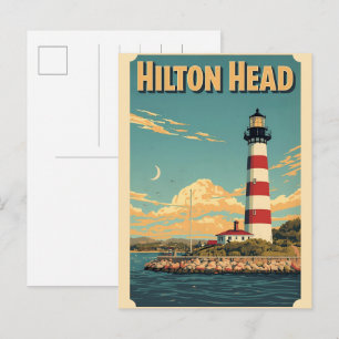 Cartão Postal Presentes de viagem vintage da ilha de Hilton Head