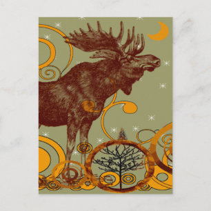 Cartão Postal Presentes de Vintage Moose