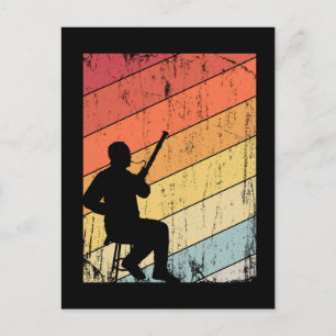 Cartão Postal Presentes do Tocador de Fagote Retro Música Jazz F