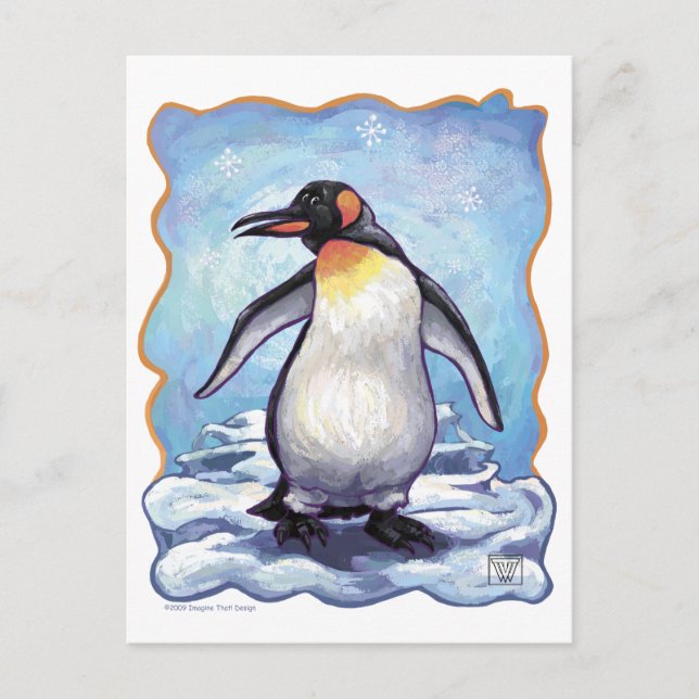 Cartão Postal Presentes e acessórios para pinguins (Frente)