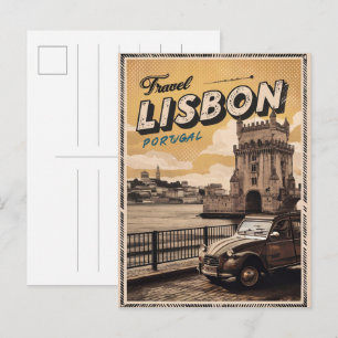 Cartão Postal Presentes e lembranças de viagem vintage Lisboa Po