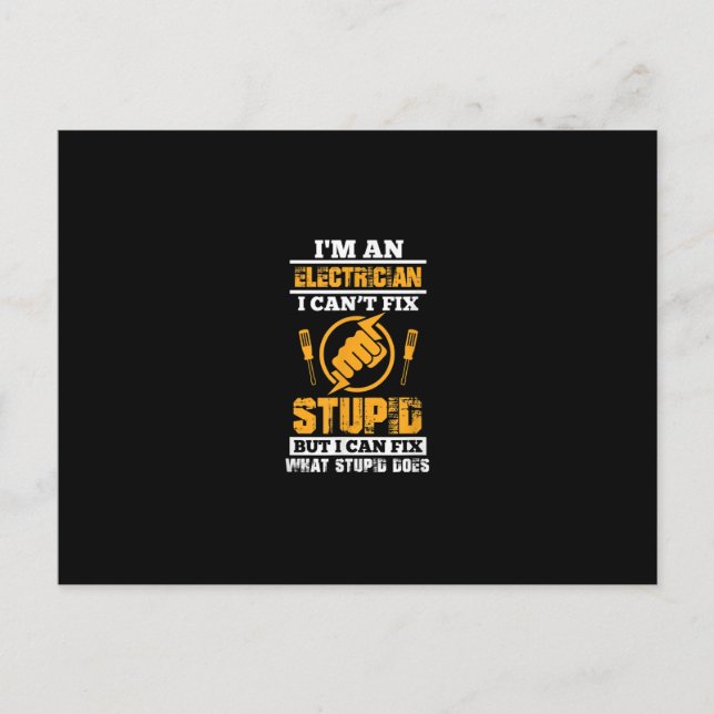 Cartão Postal Presentes engraçados para eletricistas masculinos  (Frente)