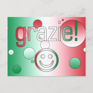 Cartão Postal Presentes Italianos : Obrigado / Cara Grazie