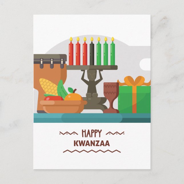 Cartão Postal presentes kwanzaa felizes (Frente)