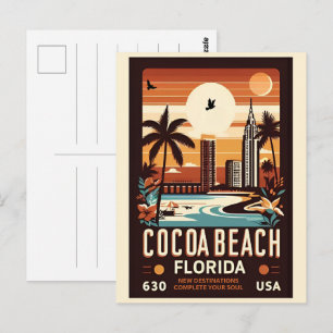 Cartão Postal Presentes na linha costeira da Flórida de Cocoa Be