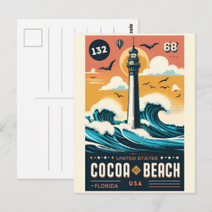 Cartão Postal Presentes na linha costeira da Flórida de Cocoa Be